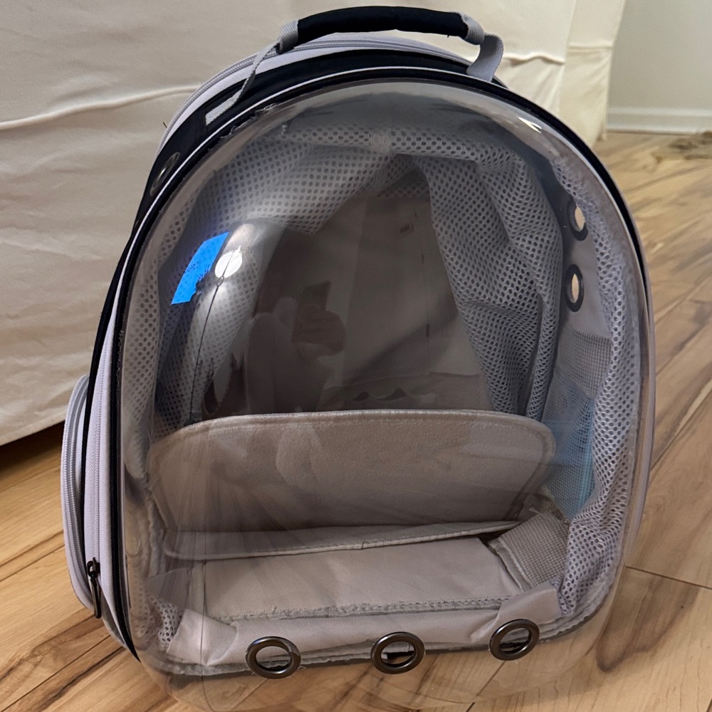 Clear Pet Carrier Backpack with Mesh Sides